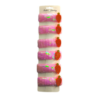 SET 6 BROCHES NENA CLICK CLACK LENTEJUELAS APLIQUE ZANAHORIA INFANTIL