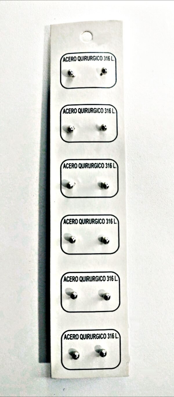 AROS BOLITA PASANTE ACERO QUIRÚRGICO SET 6 PARES