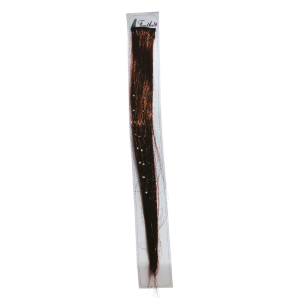 EXTENSIÓN INVISIBLE CASTAÑO OSCURO C/ APLIQUE 30CM